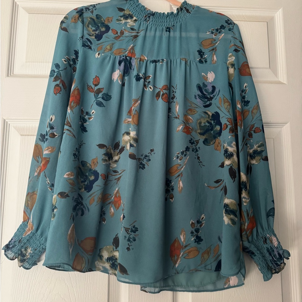 Floral Teal Women's Top
